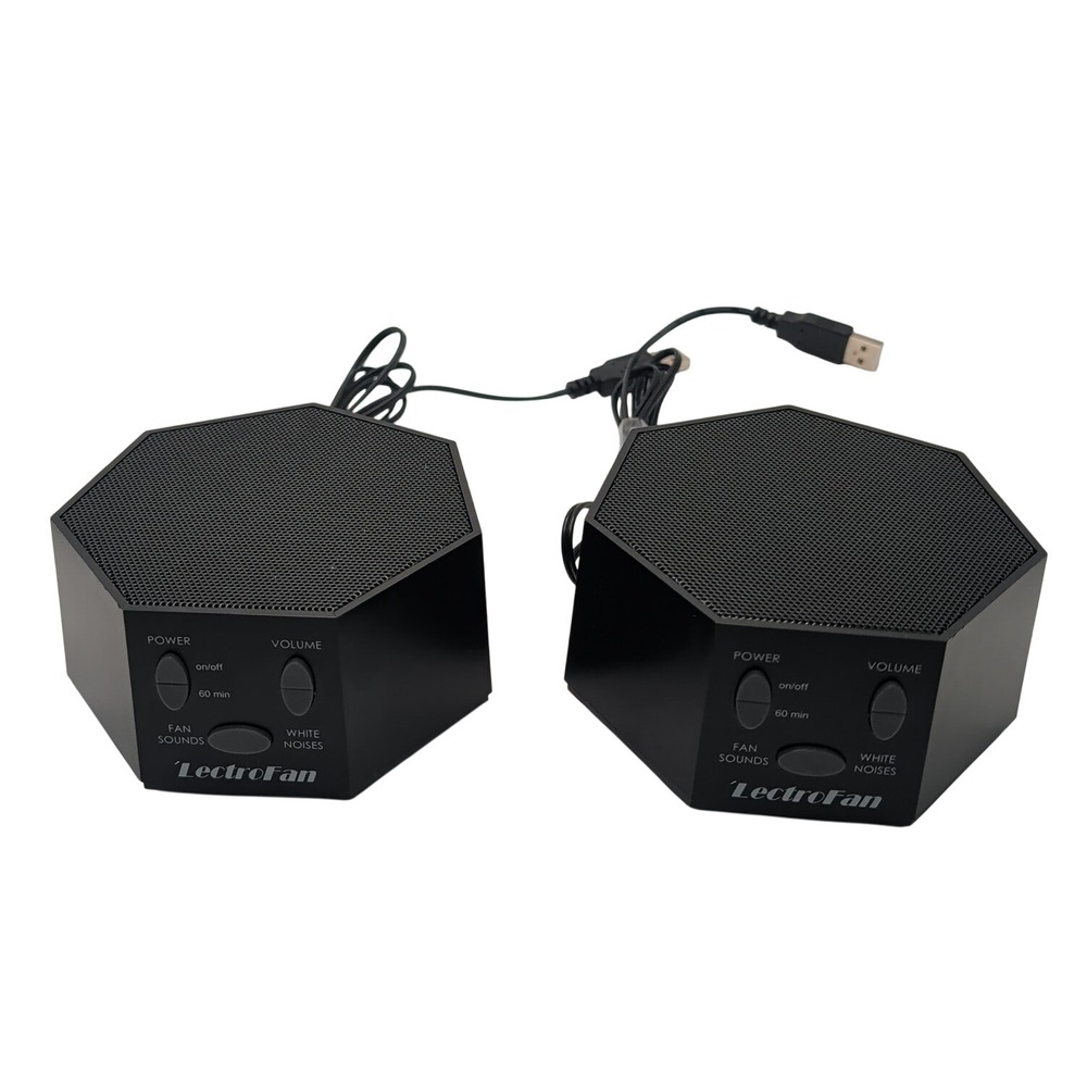 LectroFan White Noise Machine Black ASM1007 High Fidelity Fan Sounds 2pk